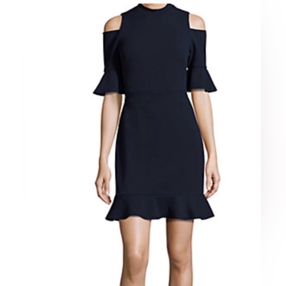 ABS by Allen Schwartz Elegant navy Cold Shoulder Dress size Medium